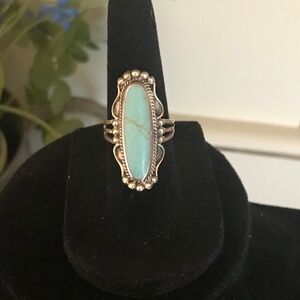 Vintage 925 Silver & Turquoise Native American Style Ring - Size 5 3/4